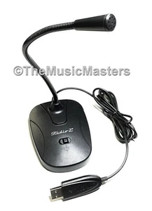 USB Mini Flexible Gooseneck Computer MICROPHONE Video Chat PC Laptop Desk Mic - Picture 1 of 10