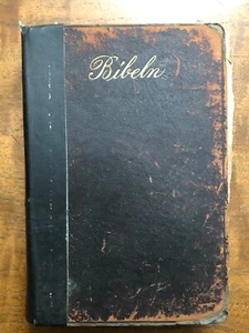Vtg Swedish Bible, Bibeln, Leather Hardboar, Gold Guilded Pages - Picture 1 of 8