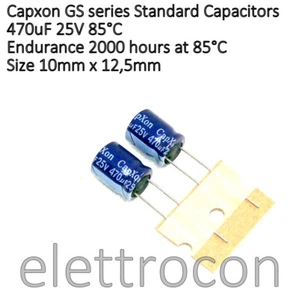 2 pezzi 470uF 25V 85°C Condensatore elettrolitico CAPXON GS Serie - Foto 1 di 2
