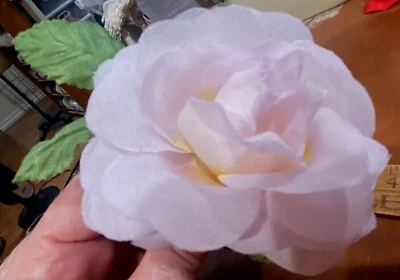 organza vintage seda años 60 3" rosebud rosas hojas 1 pieza hecho en Japón Foto 1 de 4