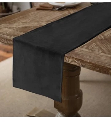HOBBY LOBBY Robert Stanley Black Velvet 100% Cotton Table Runner 14” X 72” Holiday