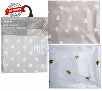 Sabichi Polka Dots Tablecloth Wipe Clean Rainy Day PVC Mat Park Sheet - Image 1 of 3