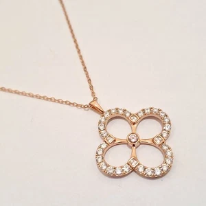 Georgini STERLING SILVER rose gold plated Cubic Zirconia Pendant rrp £150 - Picture 1 of 5