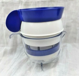 HSN Eierschneider Messbecher mit Multischneider Aufsätzen blau/weiß NEU - Bild 1 von 5