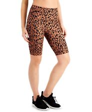 allbrand365 designer Womens Animal-Print High-Rise Bike Shorts,Spots,Large