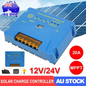 20A 12V/24V MPPT Solar Controller Solar Panel Charge Battery Regulator USB 5V - Picture 1 of 12