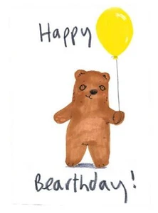 Tarjeta de felicitación de humor ecológica Happy Bearthday - Imagen 1 de 1