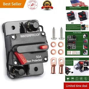 Manual Reset Inline Fuse - 50 Amp Marine Breaker for Electronics & Batteries - Picture 1 of 9
