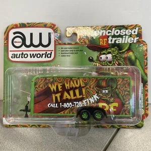 Remolque cerrado para carros de 4 ruedas Green Haul Itall Rat Fink 1/64 Auto World AWSP106 - Imagen 1 de 2