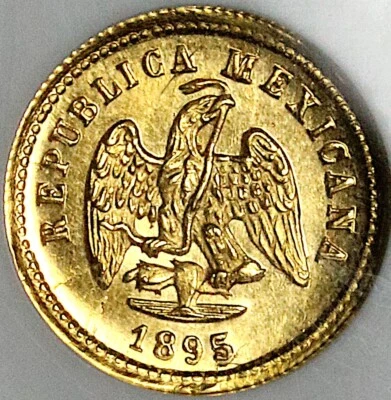 1895-Cn NGC MS 64 Mexico Gold 1 Peso Culiacan Mint State 1k Coin (25010401C) - Image 1 of 4