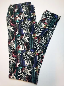 LuLaRoe OS Leggings CRUELLA DE VIL DISNEY Schurken dalmatinisch (passt Größe 2-10) Neu mit Etikett - Bild 1 von 7