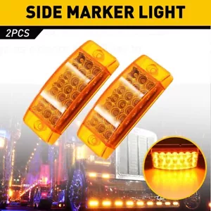Amber Rectangular Rectangle LED Light 6" CLEARANCE SIDE MARKER Truck Trailer - Picture 1 of 11