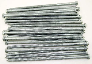 (25) Galvanized Hex Head 3/8 x 10" Lag Bolts Wood Screws - Picture 1 of 1
