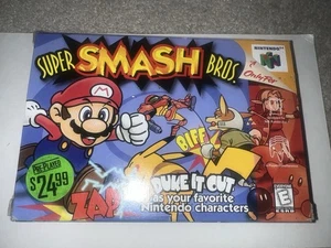 Nintendo 64 N64 Super Smash Bros NUR Box mit Protector Blockbuster - Bild 1 von 14