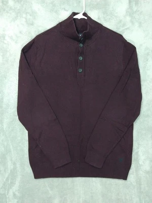 Suéter American Eagle Para Hombres LT Rojo Henley Calce Clásico Manga Larga Pullover Foto 1 de 4