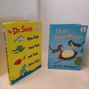 Lot of 2 Dr. Seuss Flap Your Wings, One Fish Two Fish Beginner Books - Picture 1 of 14