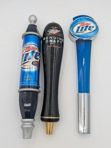 Lote 3 MILLER Lite y GENUINO MANGO GRIFO CERVEZA DE BARRIL Bar Azul Negro - Imagen 1 de 20