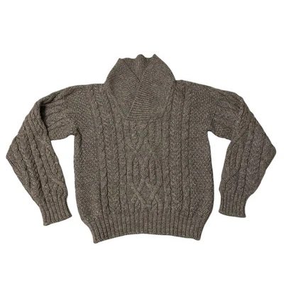 Suéter LL Bean Lana Tejido con Cable Pescador Para Hombre Mediano Grueso De Colección Irlanda  Foto 1 de 4
