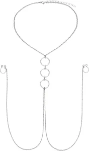 Piercing Capezzolo Finto con Catena Anelli Capezzolo Finto per Donna Sexy Non Piercing Ni - Foto 1 di 12