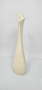 "Florero de cerámica blanco roto hecho a mano vintage 1984 de 12,5"" de alto" - Imagen 1 de 3