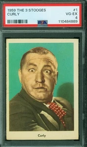 1959 Fleer The 3 Stooges #1 CURLY Rookie Card RC PSA 4 VG-EX Rare Three - Picture 1 of 2