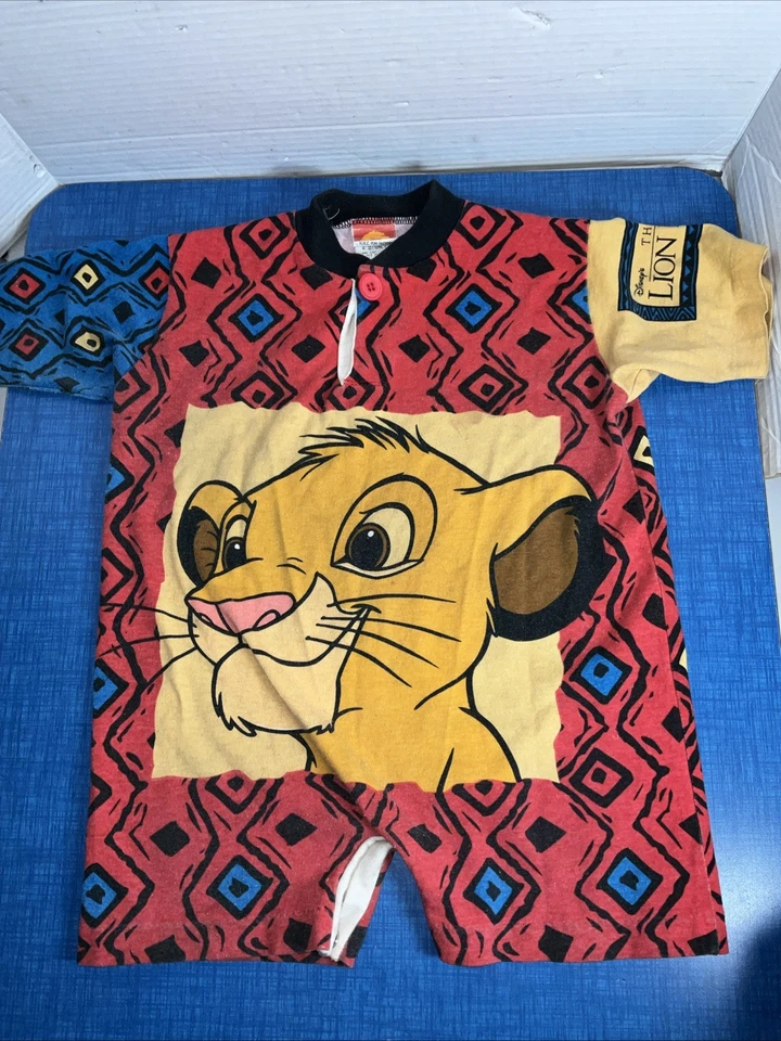Mameluco Simba bebé estampado por todas partes Disney de colección años 90 3T niño pequeño Foto 1 de 4