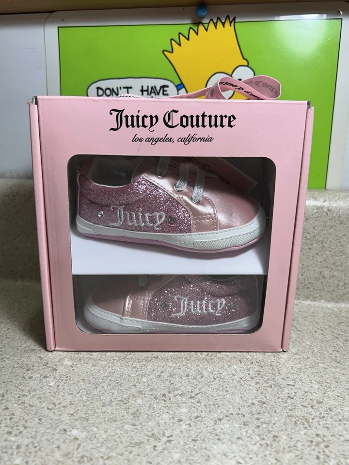 NUEVO Zapatos de Bebé Juicy Couture Baby Maria Rosa Brillo Talla 4 (9-12M) Foto 1 de 4