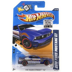 Hot Wheels 2012 Main Street - 2010 Ford Mustang GT (Blue) #167 Police Car - Picture 1 of 2