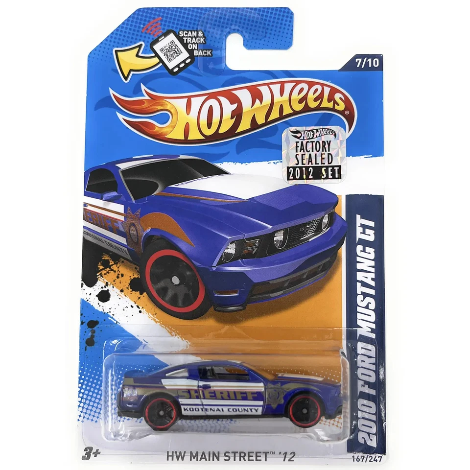 风火轮 2012 主街 - 2010 福特野马 GT(蓝色)#167 警车 — 第 1/2 张图片