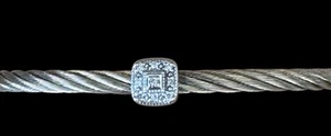 Charriol Authentic 18k White Gold Diamond & Golden Steel Cable Station Bracelet - Picture 1 of 7