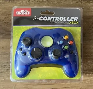 Old Skool Blue Wired S-Type Controller for (Original XBOX) - Picture 1 of 2