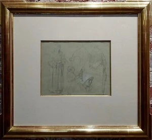 Leon Augustin Lhermitte -3 Women & a Child - Original Pencil Drawing -C1880s - Picture 1 of 8
