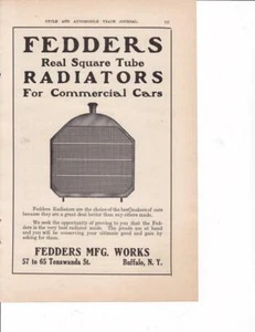 Anuncio de radiador automático Fedders 1911/para camiones/Buffalo Nueva York - Imagen 1 de 1