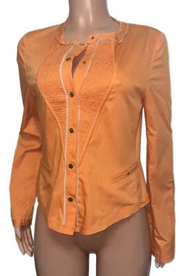 Elie Tahari orange vintage 2000 jacket windbreaker Y2K sz 10 Deadstock Pockets - Image 1 of 3