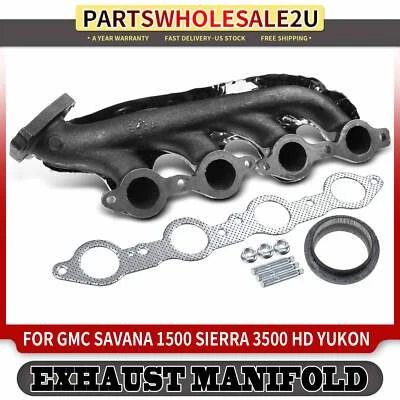 Colector de escape derecho con kit de junta para GMC Savana 1500 Sierra 3500 HD Hummer H2 Foto 1 de 4