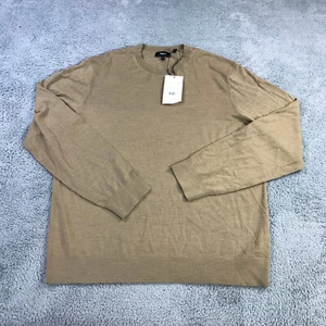 Theory Sweater Mens Extra Large Regal Wool Fawn Melange Beige Casual $ 295  a32 - Picture 1 of 12
