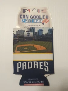 SAN DIEGO PADRES   KOOZIE CAN COOLER NEW DOUBLE SIDED FOLD FLAT #2 - Picture 1 of 2