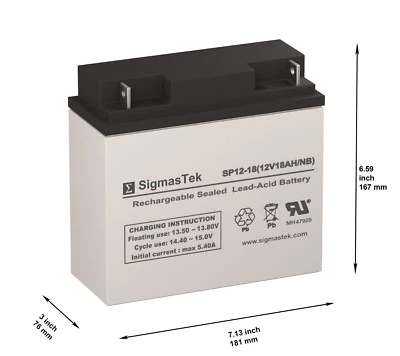 12V 18AH APC SMART-UPS SUA1000XL Replacement By SigmasTek - Image 1 of 3