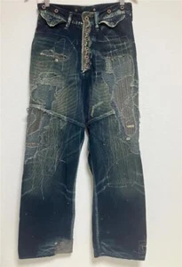 KAPITAL kountry indigo corduroy BORO pants distressed 31 new - Picture 1 of 11