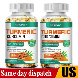 Turmeric Curcumin 240 Capsules w/ Ginger & BioPerine Black Pepper - Joint Health - Picture 1 of 9