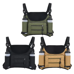 Chest Bag for Men Waterproof Sports Utility Chest Pack with Water Bottle Holder - Picture 1 of 13