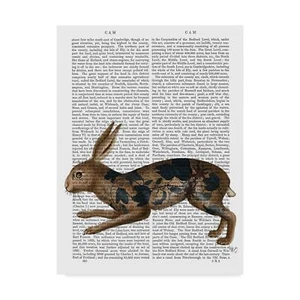 Trademark Fine Art 18x24-Inch Hare and Black Leaves by Fab Funky - Picture 1 of 6