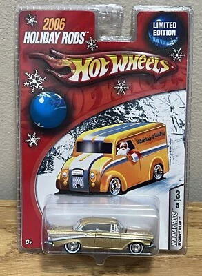 Chevy Bel Air Gold 2006 sellado Hot Wheels Holiday Rods '57 REAL RIDERS LIMITED Foto 1 de 4