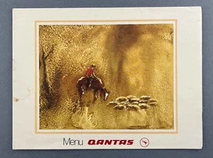QANTAS VINTAGE AIRLINE MENU LONDON - BAHRAIN - SINGAPORE - SYDNEY QF 2 AUSTRALIA - Picture 1 of 3