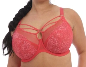 Elomi Brianna Bra Cayenne Lace 36FF Strappy Side Support Plunge Full Cup 8080 - Picture 1 of 12