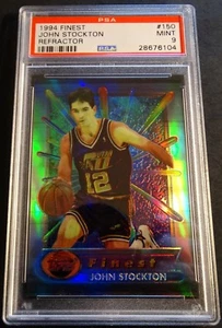 John Stockton Finest Refractor #150 1994 PSA 9 Jazz Hof Pop 6 (301) - Imagen 1 de 2