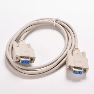 White RS232 Null Modem Cable Female to Female DB9 5ft 1.5m Cross connector_h:da - Picture 1 of 5