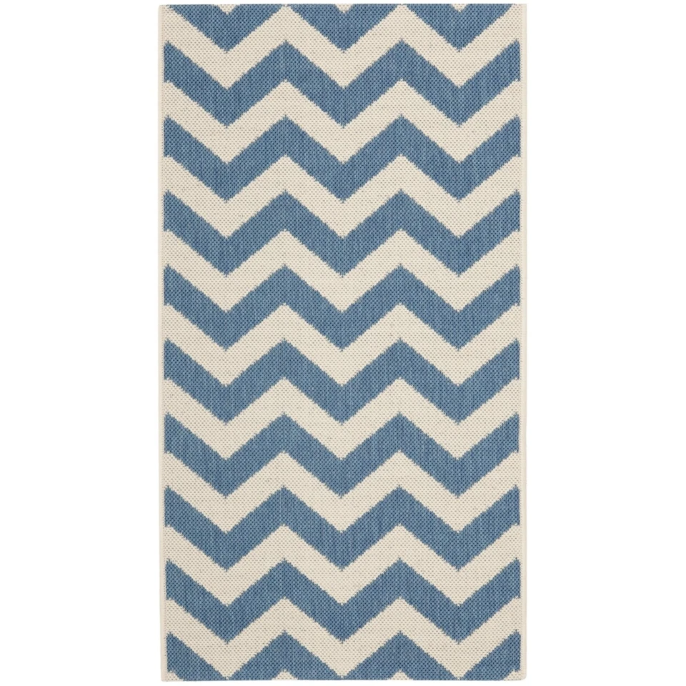 SAFAVIEH Indoor Outdoor CY6244-243 Courtyard Blue / Beige Rug - Image 1 of 1