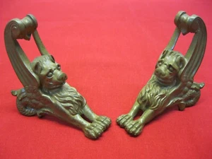 Vintage Pair Metal Gargoyles - Picture 1 of 11