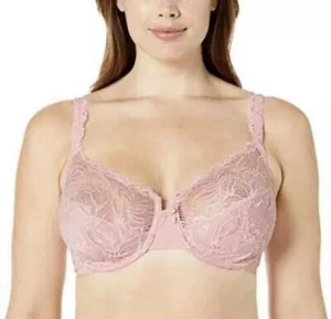 Bali Women Desire Stretch Lace Non-Foam Underwire Gentle Peach Sz 38DDD NWT $44 - Picture 1 of 7